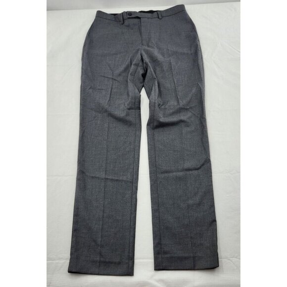Van Heusen Gray Flat Front Trueman Dress Pants Mens Size 33W x 40L Stretch - Picture 1 of 5